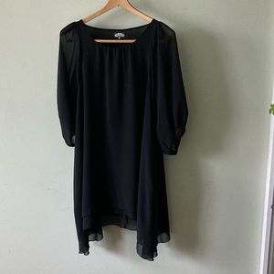 Black Chiffon dress with balloon arms